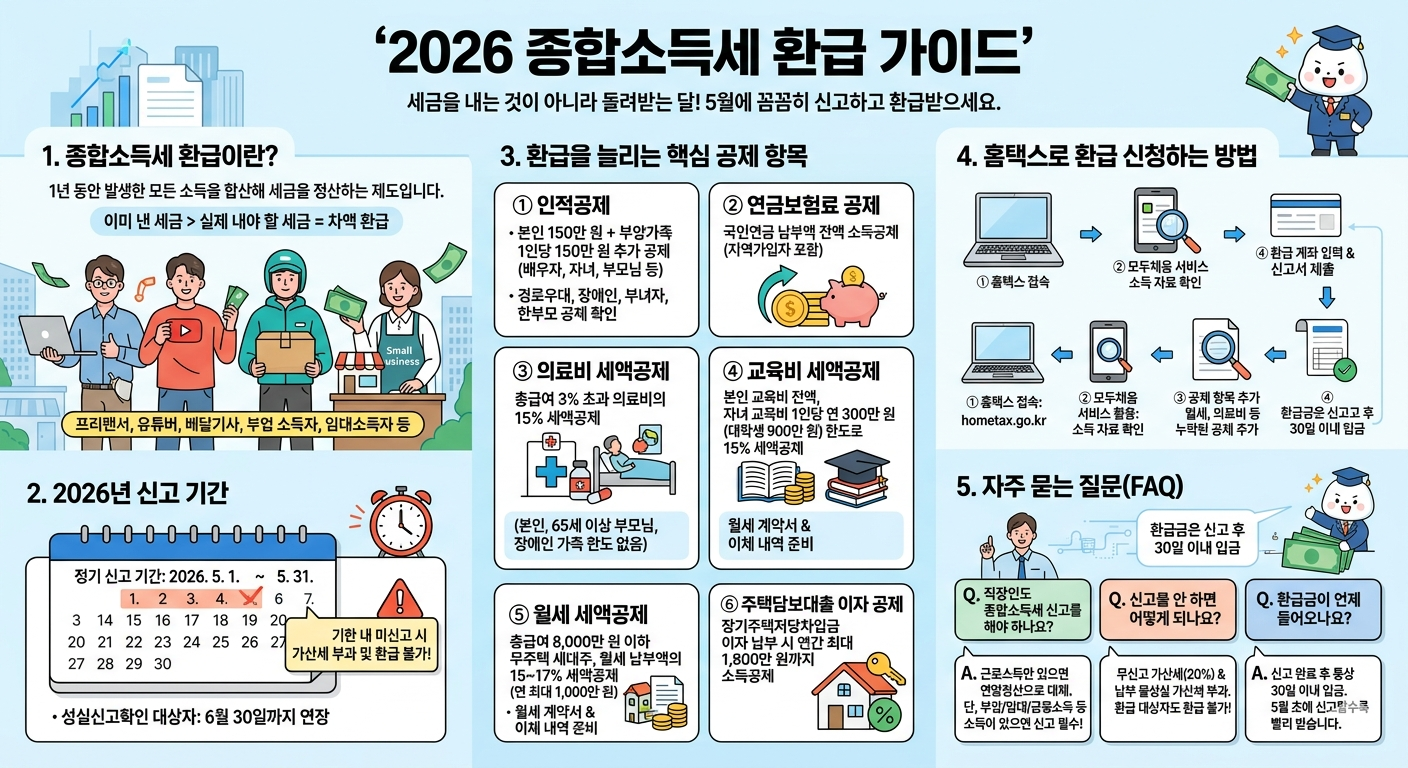 2026년 종합소득세 환급 신청 방법 인포그래픽